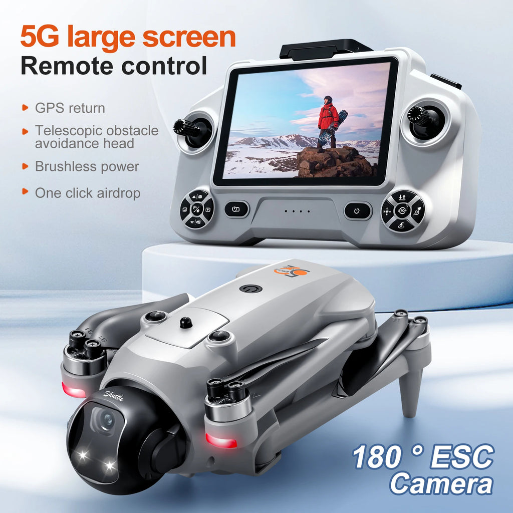 YLRC YL059 RC Drone Airdrop GPS WIFI FPV 180° ESC 4K Dual Camera Smart Follow Obstacle Avoidance Quadcopter 4.5" Screen