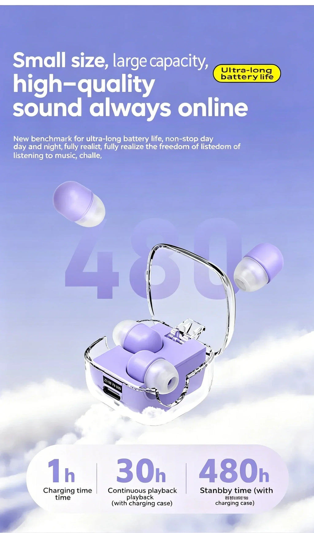 Mini High Sound Quality Wireless Bluetooth Invisible Sleep Earphone Noise Cancellation Stereo Headset Sport Exercise Game Earbud