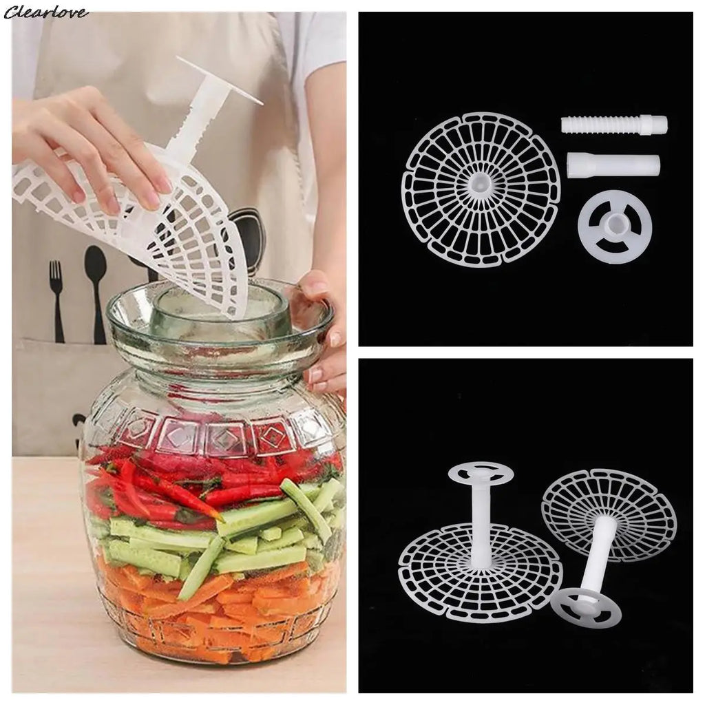Pickle Jar Press Plastic Holder For Compaction In Kimchi Jar Pickle Jar Tool Home Making Kimchi Kitchen Gadgets