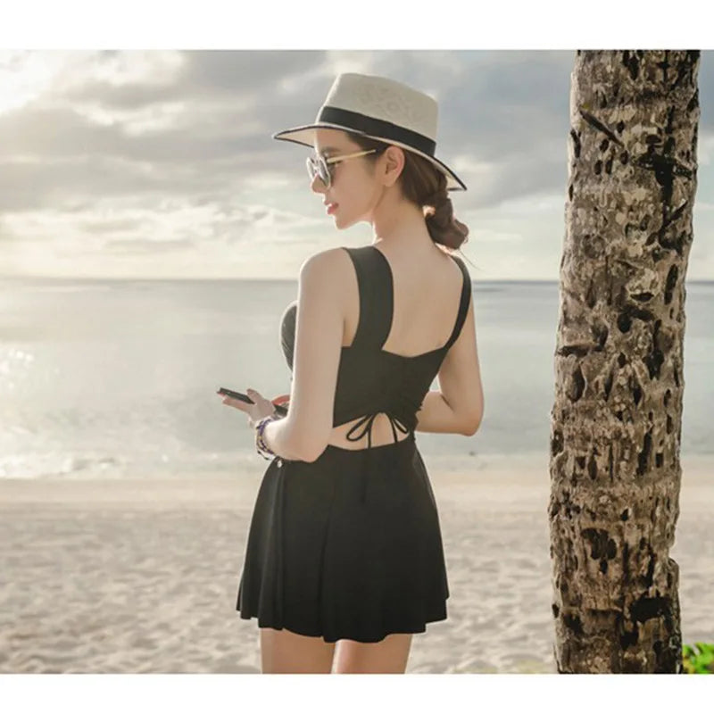 Bathing Suit Women Swimsuit Women's Conservative Split Swimsuit Skinny Belly Swimsuit Hot Spring Skirt Swimming Sexy Belt Chest