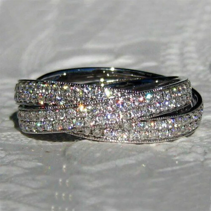 CAOSHI Gorgeous Stylish Wedding Party Rings with Multi-layer Zirconia Female Luxury Fashion Finger Accessories Delicate Jewelry