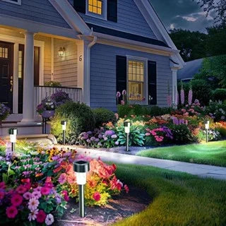 Outdoor Solar Garden Lights Auto On Off Pathway Lights for Yard Lawn Walkway Driveway Landscape Lighting  Clearance