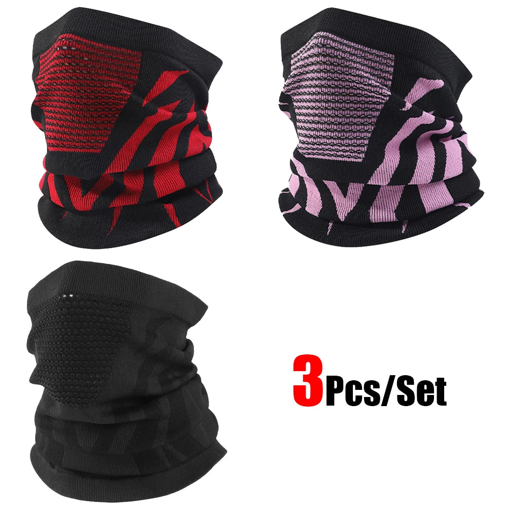 1pc/2pcs/3pcs Unisex Winter Breathable Warm Ski Mask Bike Motorcycle Half Face Mask Scarf Outdoor Hiking Fishing Cycling Mask