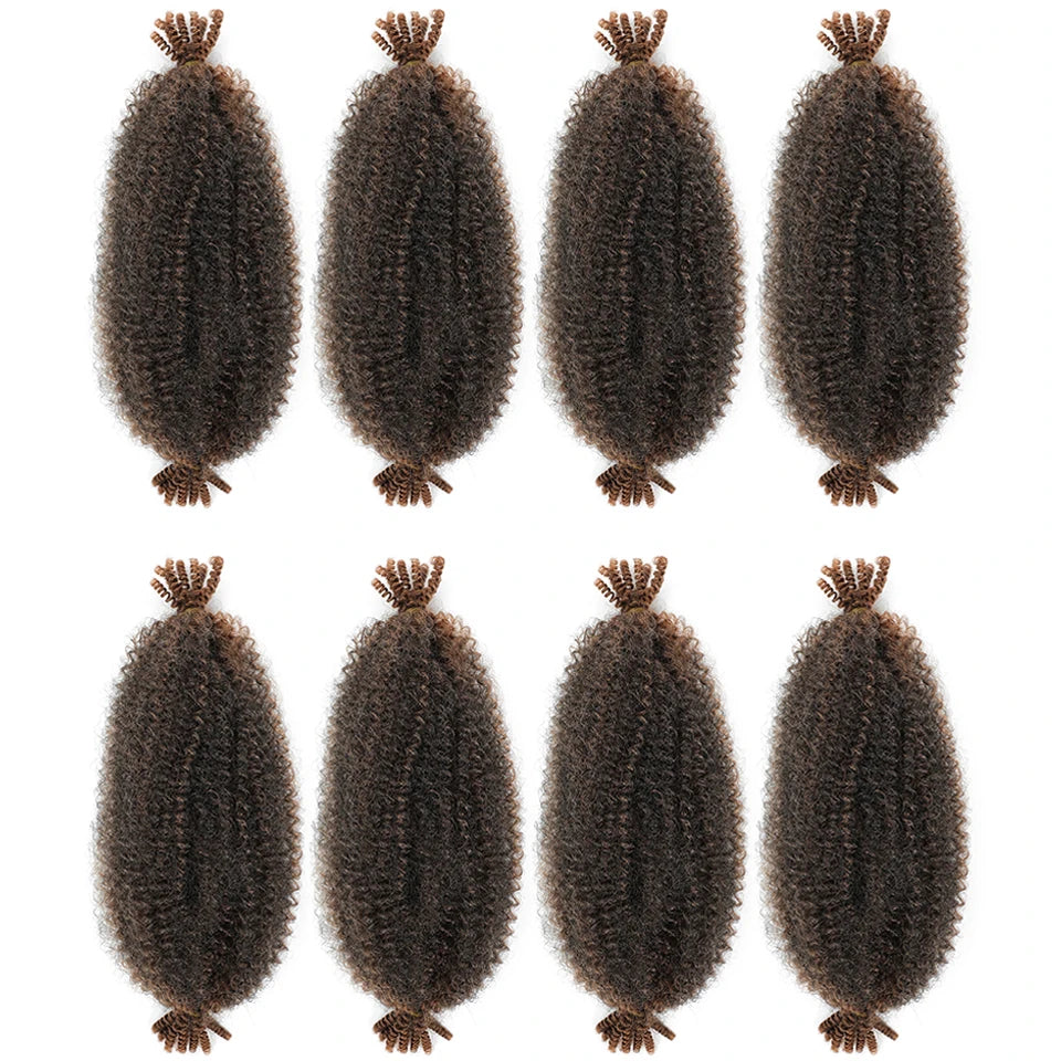 1-8 Packs Afro Twist Hair#4 30 350 12 16 inch Springy Marley Twist Braiding Hair Pre-Separated Kinkys Bulk Hair for Locs Crochet
