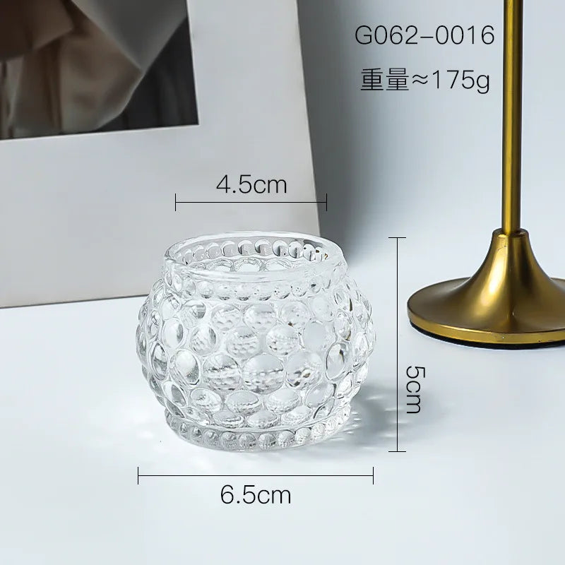 European Style Crystal Glass Candle Holder Romantic Dinner Small Candle Stand Bar Home Hotel Decor