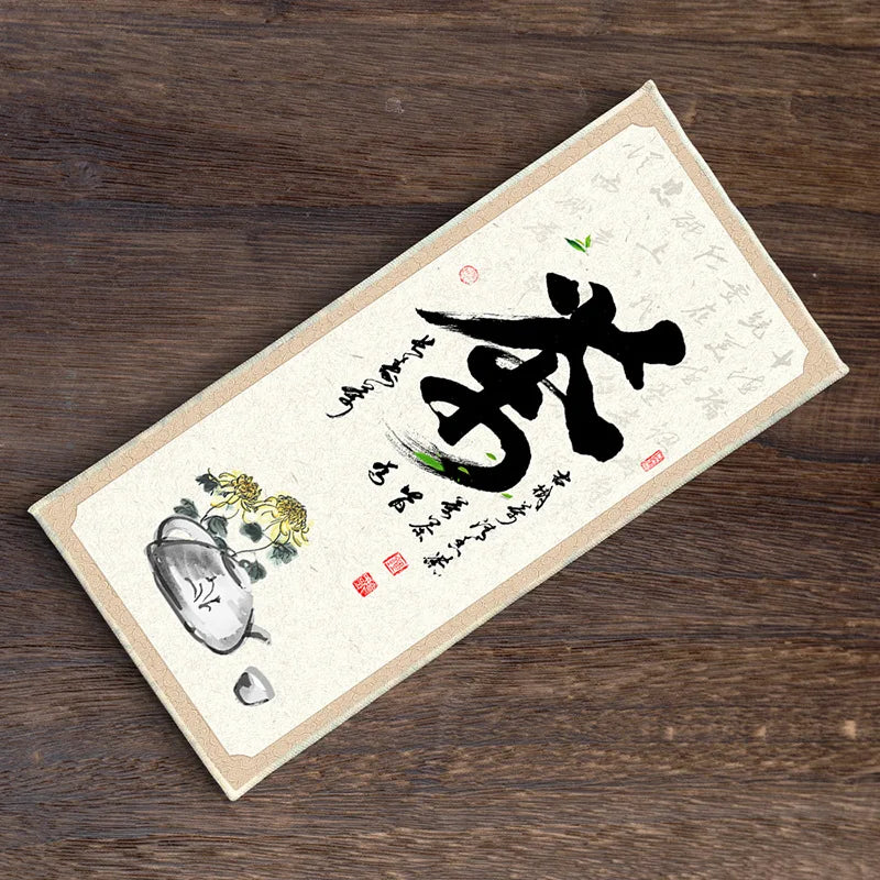 Thickening 17*35cm Tea Towel Deerskin Soft Velvet Trinidad Coloured Drawing Or Pattern Retro Table Tea Cup Mat Absorbent Cloth