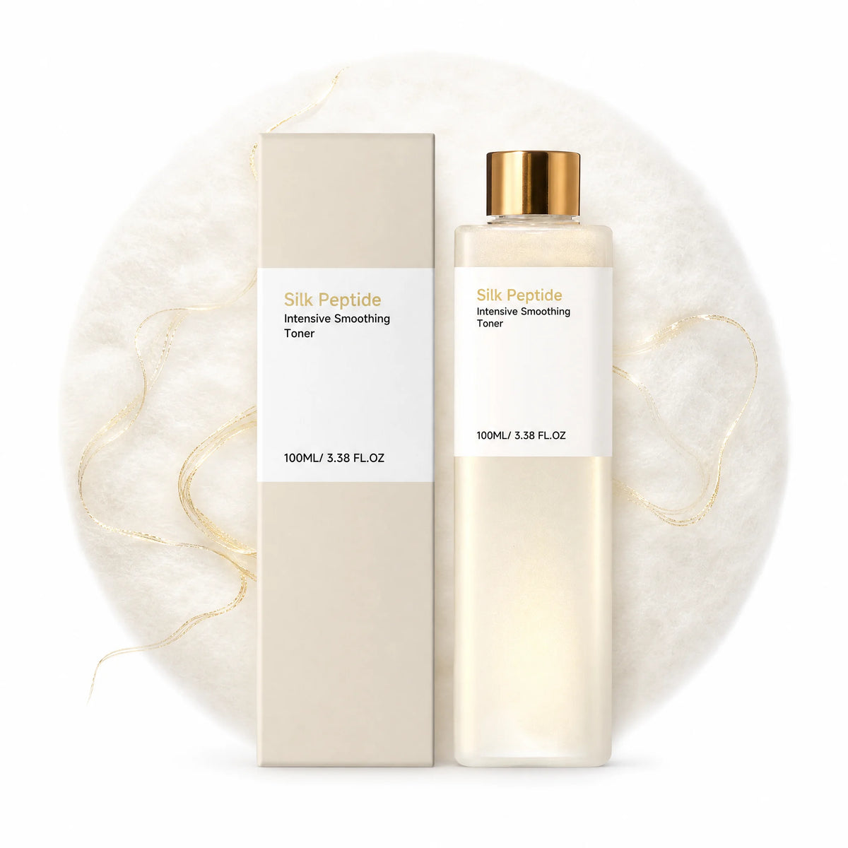 Silk Peptide Facial Toner & Serum Ampoule Set Duo, Korean Glass Skin Glow Care Revitalize Dry Tired-Looking Skin Women Gift Set