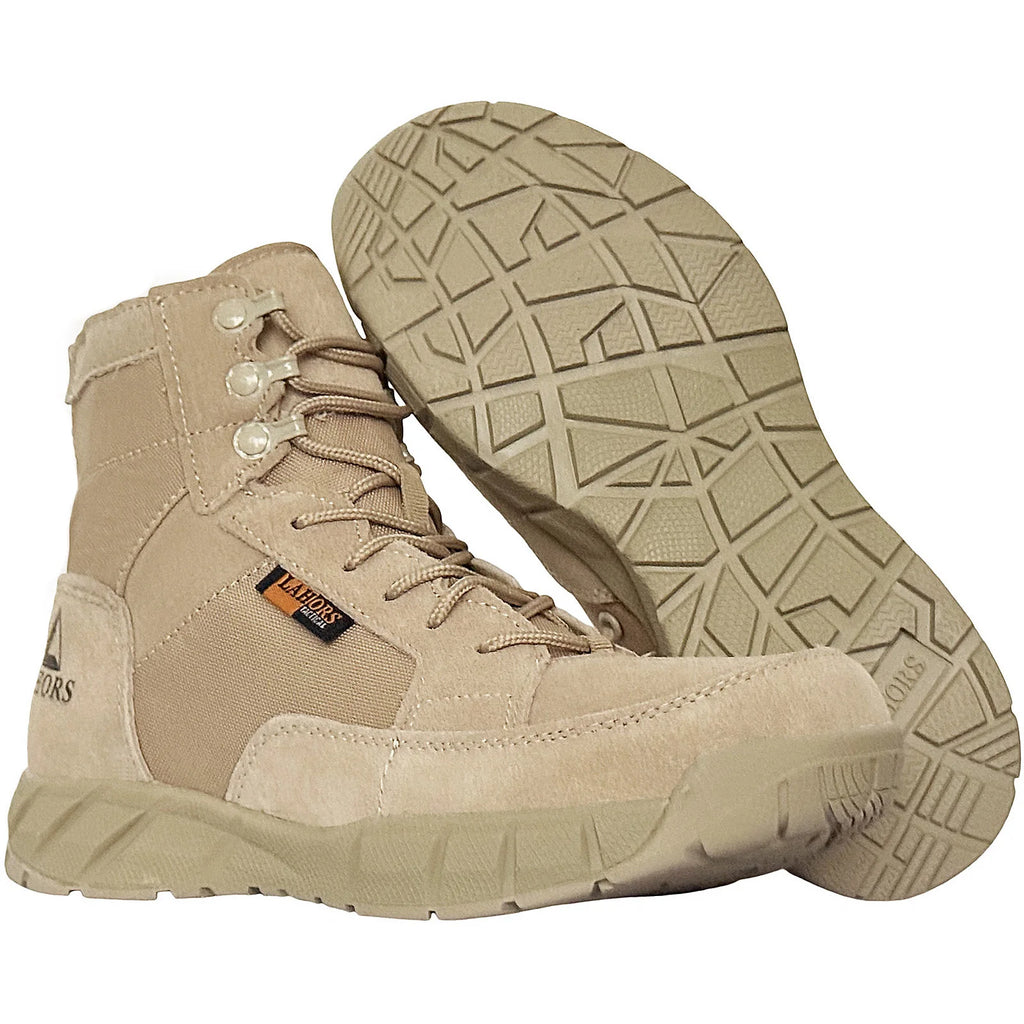LAHORS® Lightweight 6 INCH Man Tactical Boots With Zip Combat Training Lace Up Waterproof Outdoor Hiking Breathable Ankle Shoes