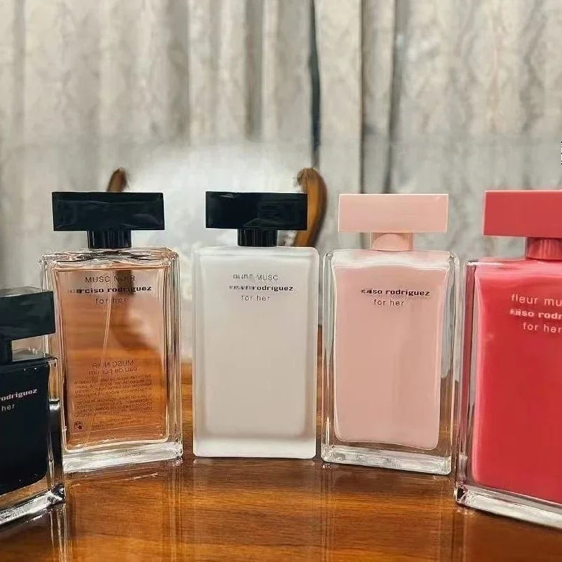 100ml Elegante musk floral eau de toilette para mulheres, perfume de garrafa rosa de luxo, fragrância dia para noite