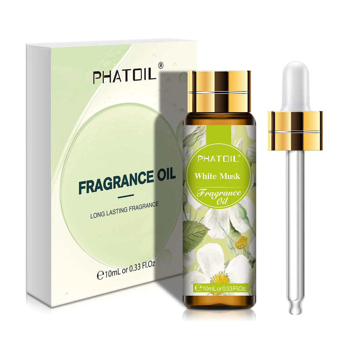 PHATOIL 10ml Fragrance Oil with Dropper White Musk Bubble Gum Sea Breeze Vanilla & Coconut  Coffee Aromatherapy Fragrance Oils