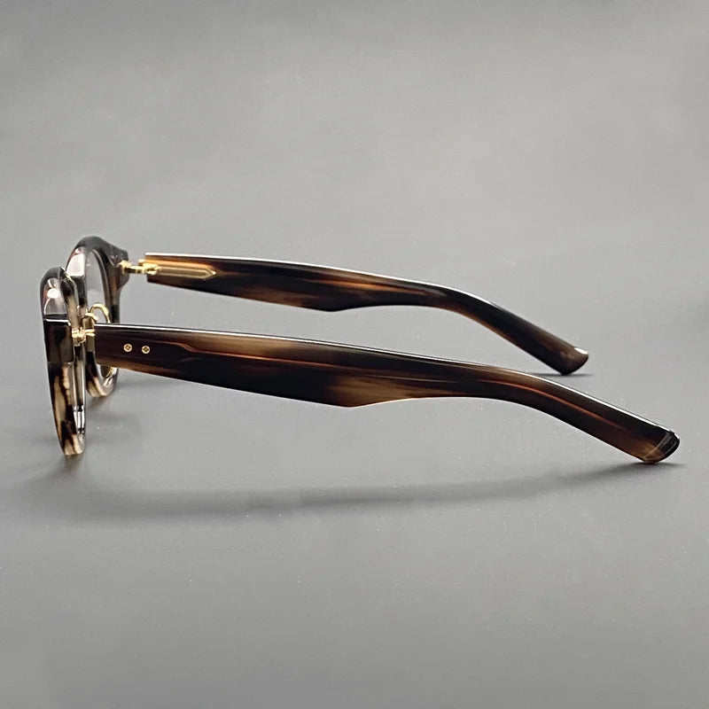 Vintage round glasses frame for men spring legs thickened with acetate optical glasses frame to make prescription glasses for my