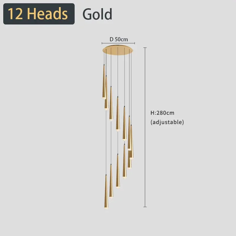 Stair Led Ceiling Chandeliers Duplex Loft Lamp Living Room Decoraction Luxury Light Appliance Hanging Lamps For  Lustre