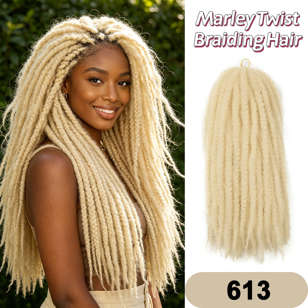 Afro Kinky Twist Crochet Hair Braids Marley Braid Hair 18inches Senegalese Curly Crochet Synthetic Braiding Hair Extensions