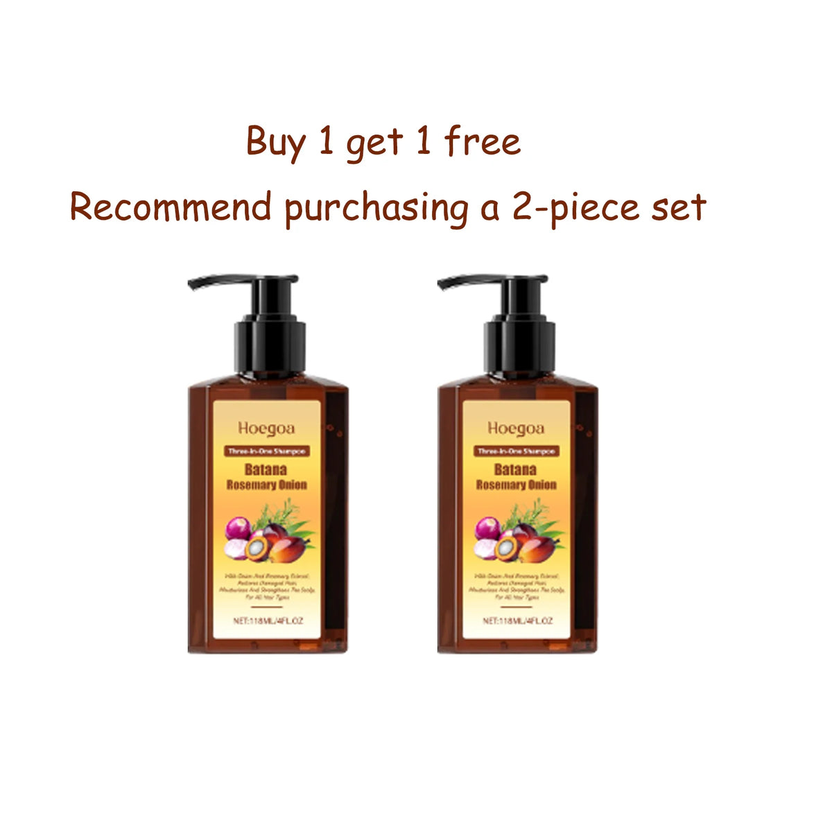 3 In 1 Batana Rosemary Onion Shampoo Deep Cleansing Remove Dandruff Soothe Scalp Anti Hair Loss Deep Nourish Hair Care Shampoo