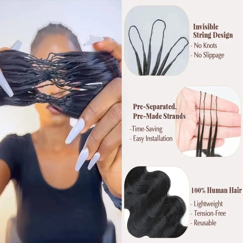 Deep Wave Crochet Hair Extensions Kinky Curly Crochet Human Hair Knotless Pre-Separated Crochet Feather Hair Extensions