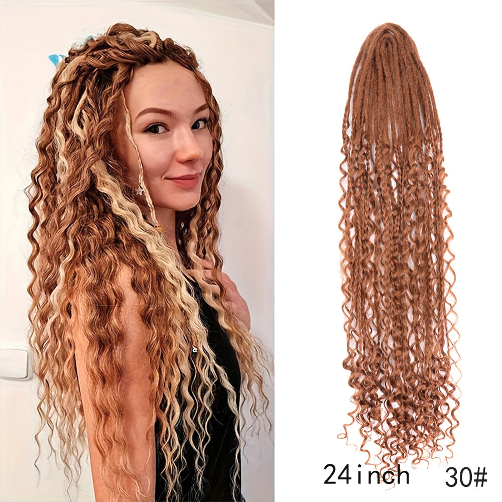 Dreadlock Extensions Handmade Crochet Hair Synthetic 24 36 Inches Dread Extension Crochet Braids For Women Dreadlocks Hair