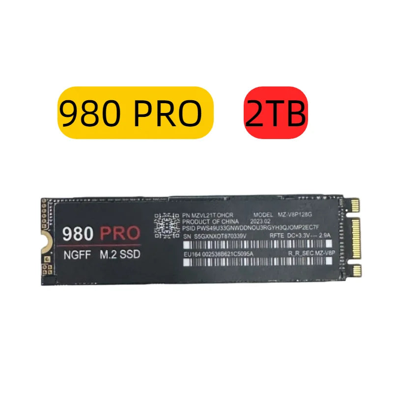 Original 980Pro 990Pro for Laptop Desktop PC SSD Internal Solid State Drive Portable M.2 NGFF PCIe 4.0 High Speed Up to 7400MB/s