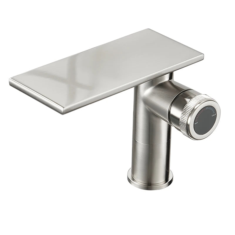 Bathroom Waterfall Basin Sink Faucet Black Faucets Brass Bath Faucet Hot&Cold Water Mixer Vanity Tap Deck Mounted Washbasin Tap
