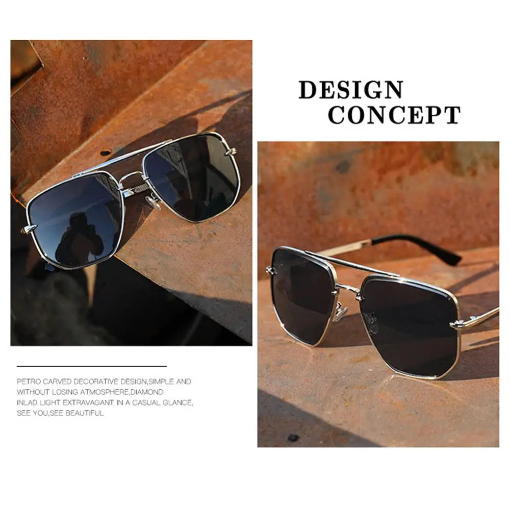 Retro Metal Frame Sun Glasses Driving Polygon Sunglasses Sun Glasses Polarized Sunglasses for Men Men's Shades