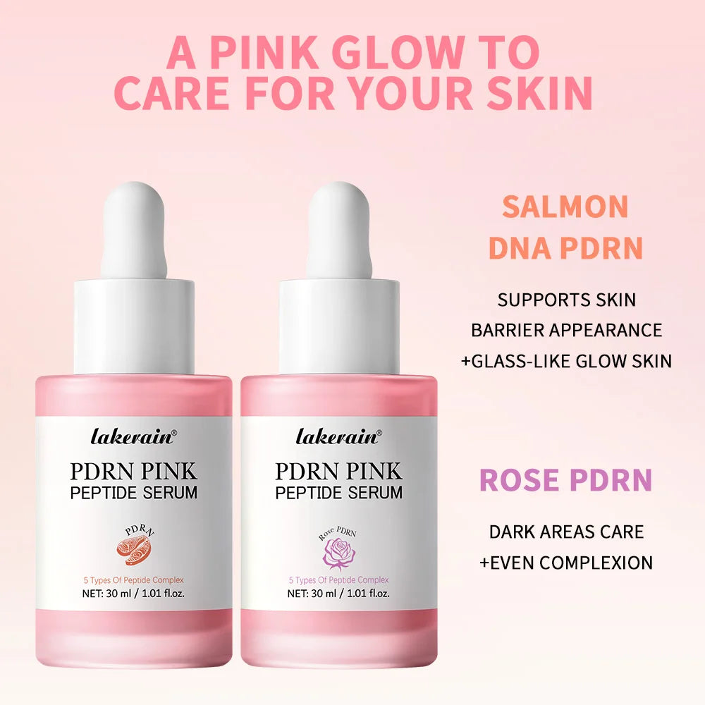 2pcs Salmon PDRN Pink Peptide Facial Serum & PDRN Pink Collagen Volume Multi Balm Deep Hydration Moisturization Plump Skin Care