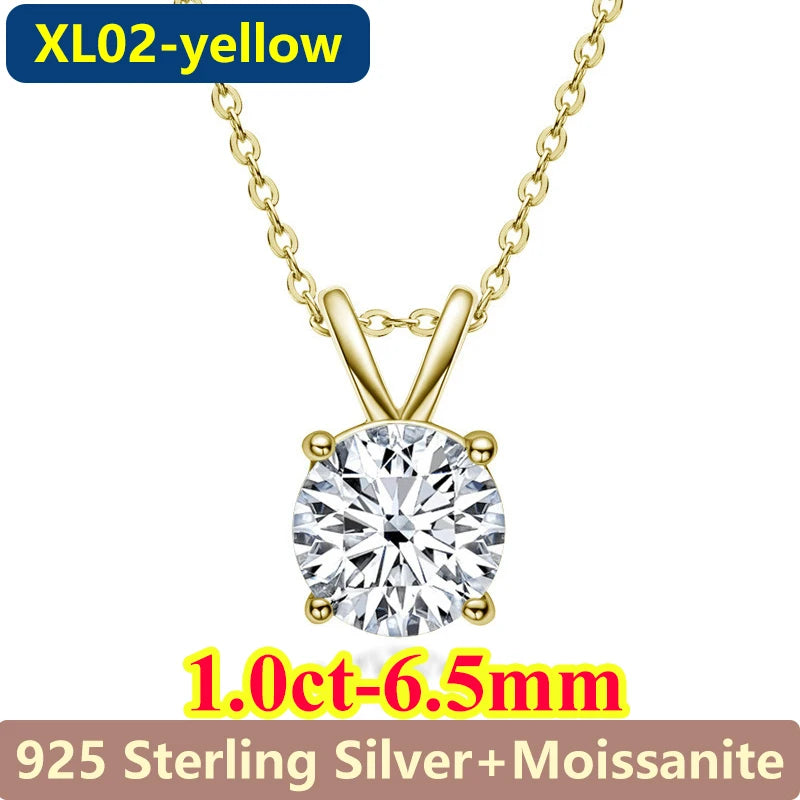 1CT / 2CT Emerald Heart Pear Princess Moissanite Diamond Pendants Necklaces For Women S925 Silver Fine Jewelry Women's Pendants
