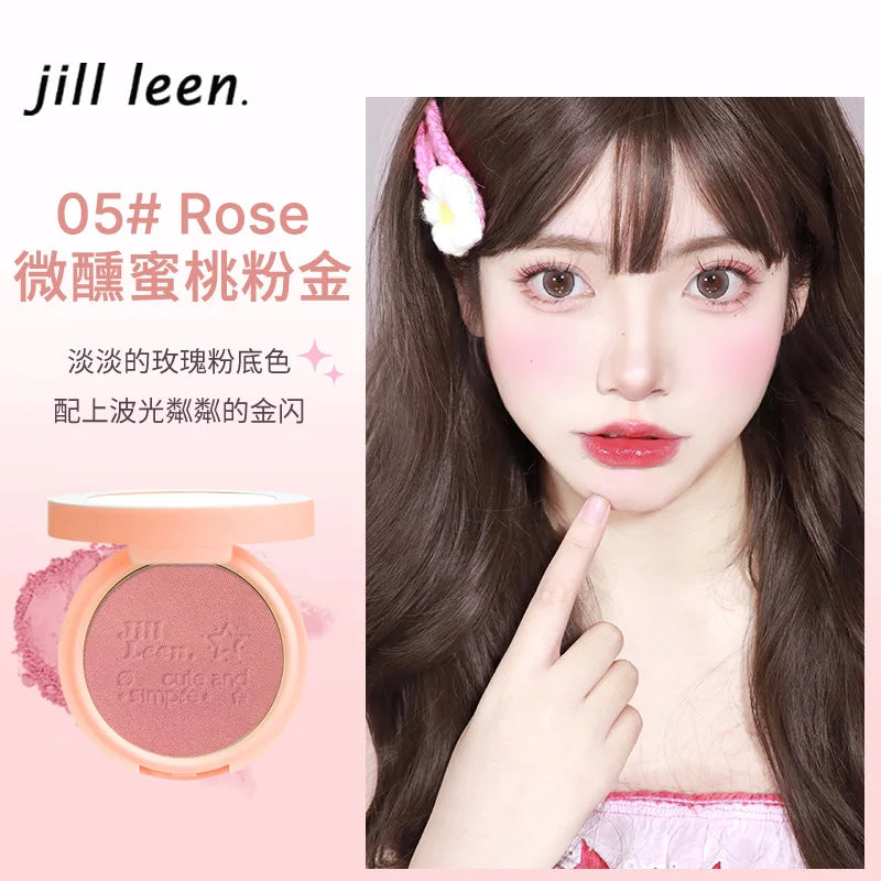 JILL LEEN Monochrome Colorful Soft Mist Blush Disc Highlight Grooming Peach Gills Purple Matte Brightening Expansion Color