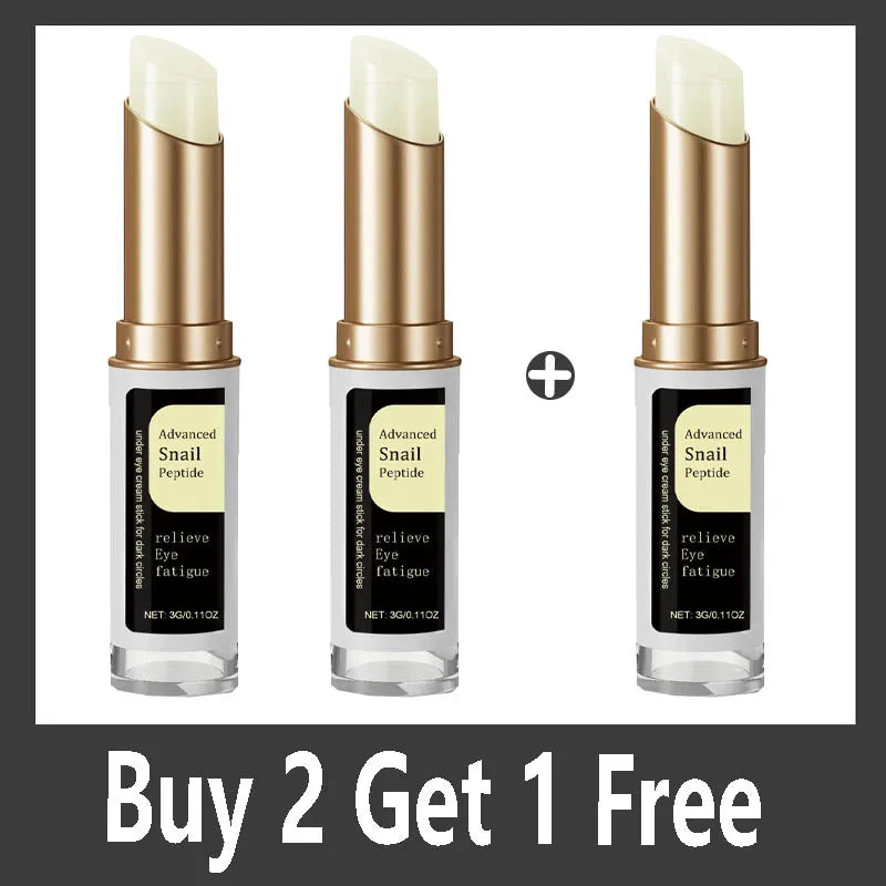 Snail Peptide Eye Cream Stick Reduce Dark Circles Eye Bags Firming Brightener Anti Aging Nourishing Moisturize Eye Cream