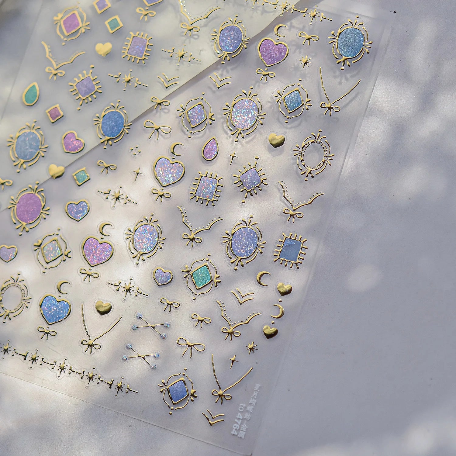 5D Gradient Love Gem Glitter Love Heart Colorful Cat's Eye Rhinestone Soft Self Adhesive Nail Art Stickers Shiny Manicure Decals