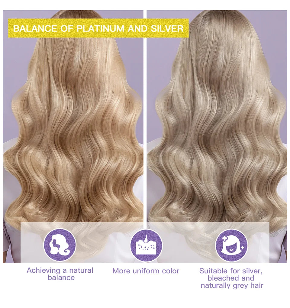 Hair Care Color Lock Purple Shampoo 300ml Anti-Brassiness Yellow Tones Removal Hair Color Protection & Moisturizing Hair Shampoo