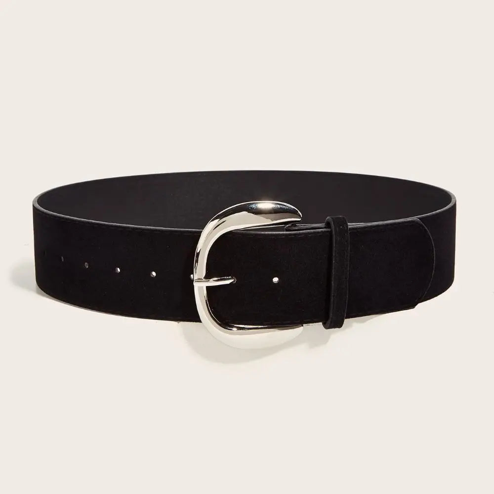 Retro Maillard Styles Suede Leather Wide Belt Trendy Casual Pin Buckle Waistband Luxury Design Versatile Business Waist Strap