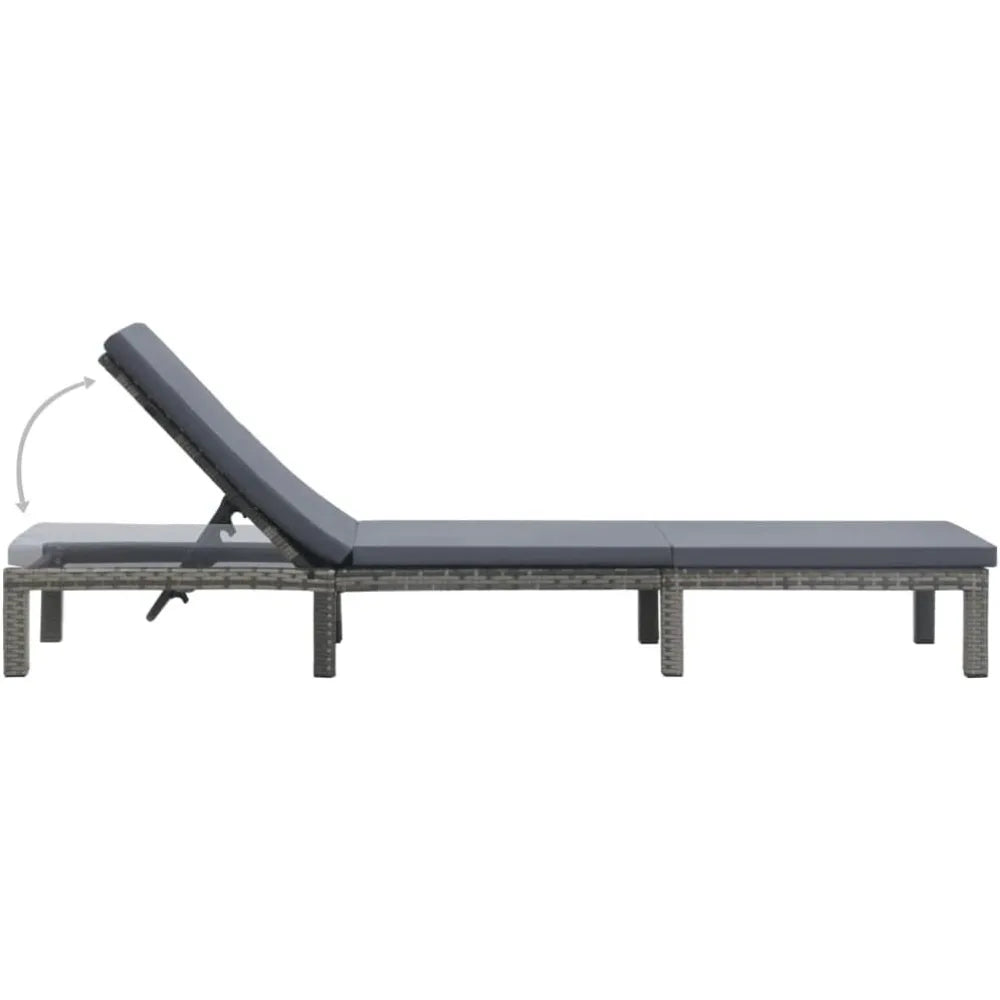 Recliner Sun Lounger with Cushion for Outdoor Relaxation