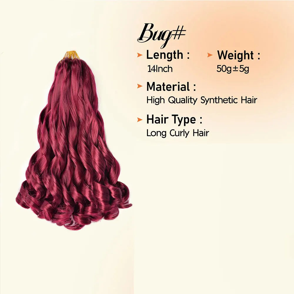 French Curl Braiding Hair 22 Inch Curly Braiding Hair Pre Stretched Bouncy Crochet Hair Loose Wavy Synthetic Hair Extensions