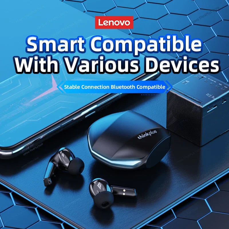 Original Lenovo New GM2 Pro Gaming Headset LED Digital Display Wireless Sport Earbuds HD Call Low Latency Headphones Waterproof