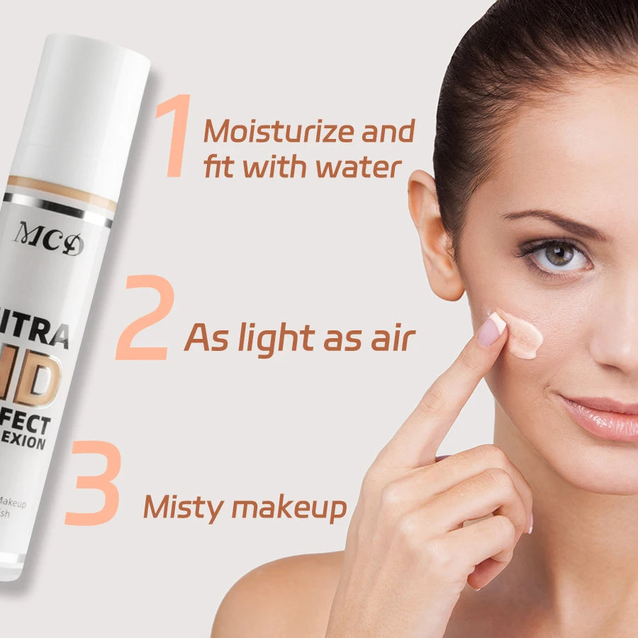 Profession Liquid Foundation Effective Concealer Waterproof Sweat-resistant Face Makeup Oil-control Cover Matte Base Cream Cosme