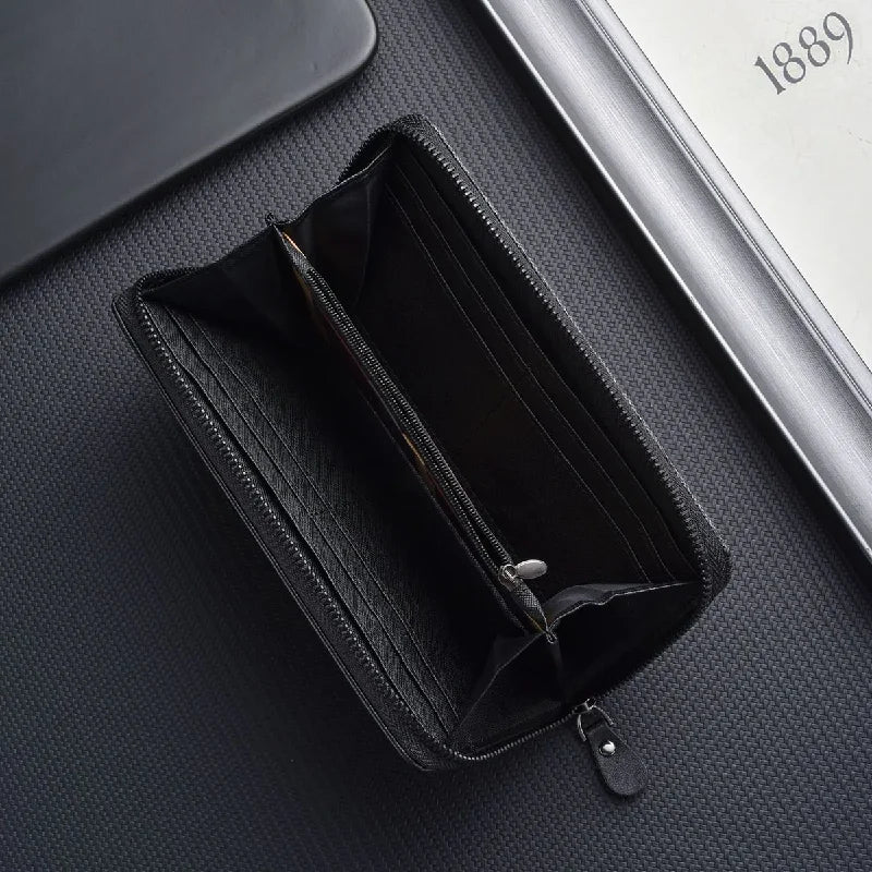 Leather Wallet Men RFID Blocking Bifold Front Pocket Wallet Minimalist Credit Card Holder Cash Money Clip