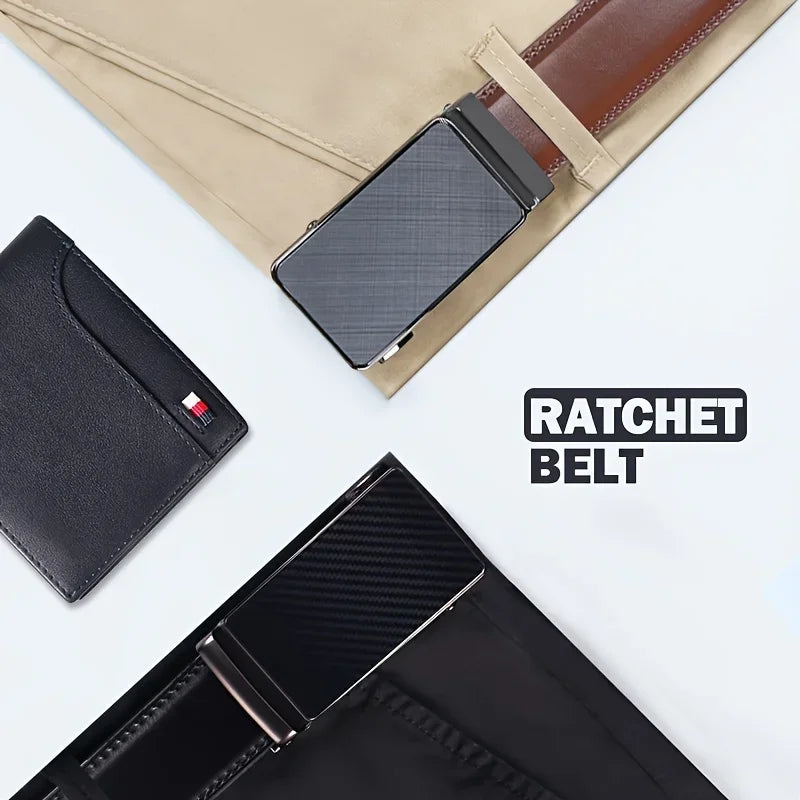 Men's Genuine Leather Cowhide Belt, For Dress Pants