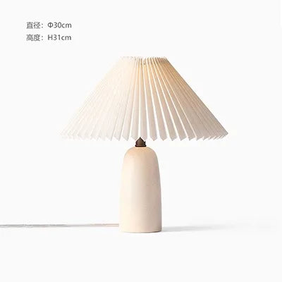 Nordic Design Romantic Atmosphere Pleated Ceramic Table Lamp LED E27 Minimalist Modern Light Fixture Bedroom Bedside Living Room