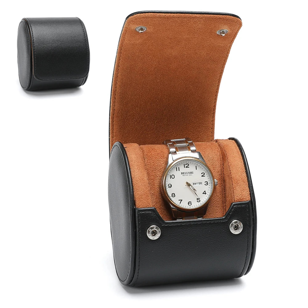 6 Watch Travel Cases for Men Watch Roll 6 Slots Travel Multifunctional Watch Display Box Cabinet Christmas Gift For Man Woman