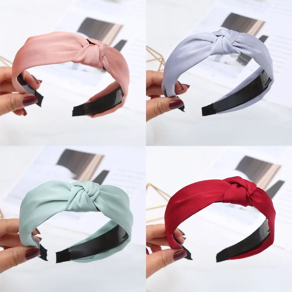 Women Girls Wide Top Knot Hair Bands Headdress Solid Color Cloth Headband Bezel Girls Hairband Hair Hoop Female Hair Accessories