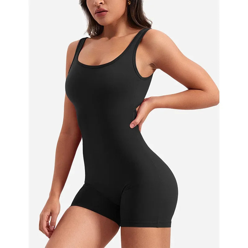 Women's Slim Fit One-Piece Shorts  Workout Jumpsuits Spring/Summer  Hip Lifting Backless Yoga Sports Clothing Sexy Design