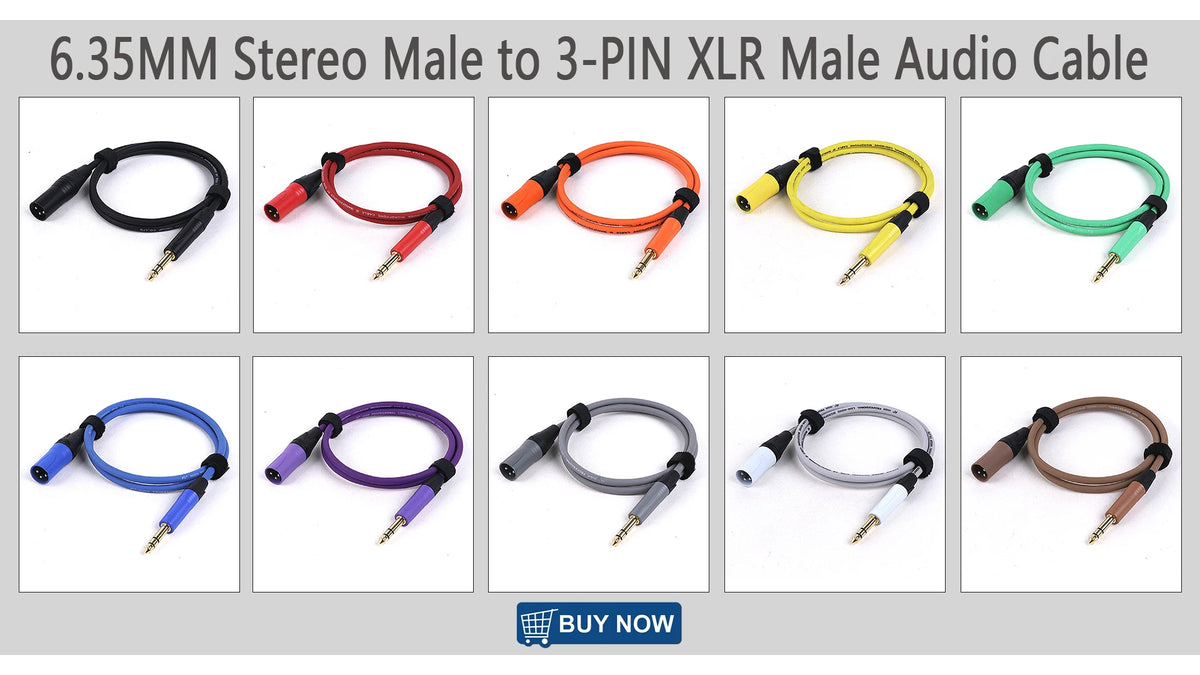 1PC 1/4 Inch (6.35mm) TS Jack to XLR Female/Male Microphone Audio Cable Unbalanced 3Pin XLR to Quarter Inch Mono Plug Mic Cord