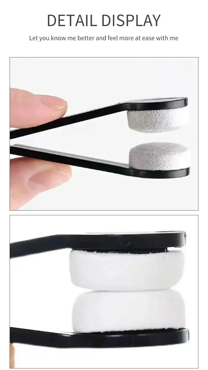 Portable Multifunctional Eyeglass Cleaning Wipe Green Microfiber Lens Brush for Sunglasses Glasses Compact Travel Scratch Free T
