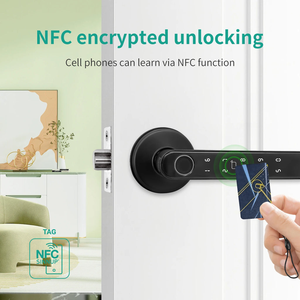 Electronic Lock With Fingerprint Password IC Card Unlock APP Remote Control Smart Door Locks Tuya Smart Home Security