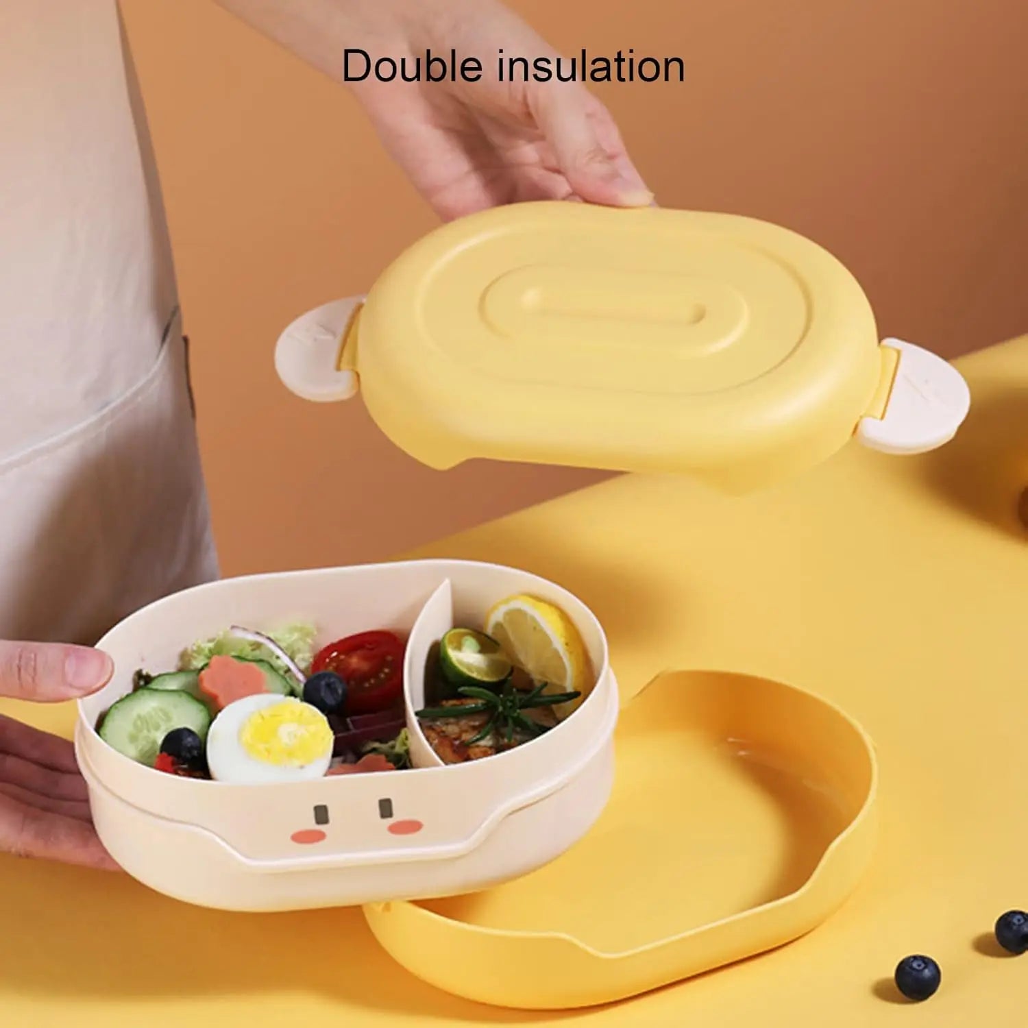 Plastic Bento Box with 1 Compartment Cold Heat Insulated Lunch Storage Box Kids School Bento Box Food Prep Container 27Oz