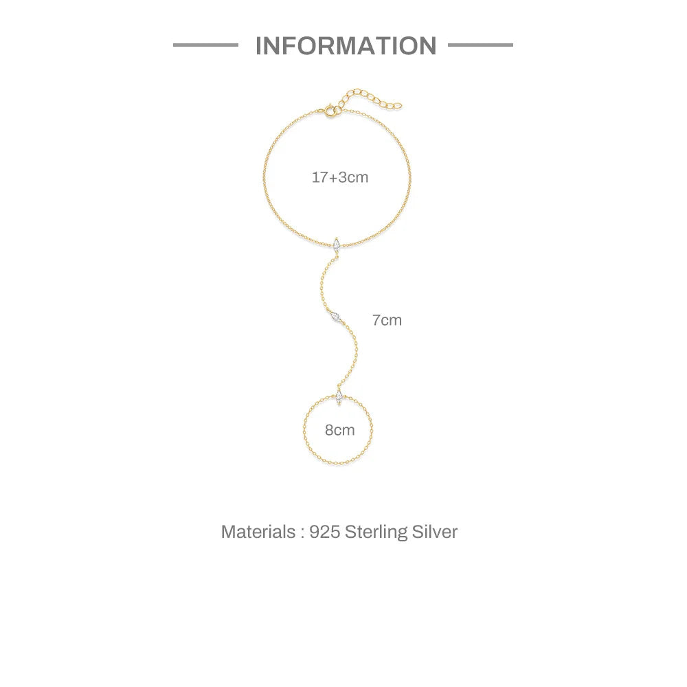 OEVAS Marquise Cut Moissanite Bracelets for Women S925 Silver Lab Diamonds Bracelets Fashion Ring Chain Fine Jewelry Wholesale
