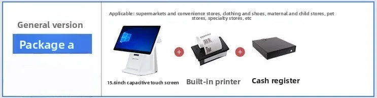 All‑In‑One 15 Inch POS Ordering Machine Wall Mount Touch Cash Register Single Dual Screen Terminal For Retail Food Service