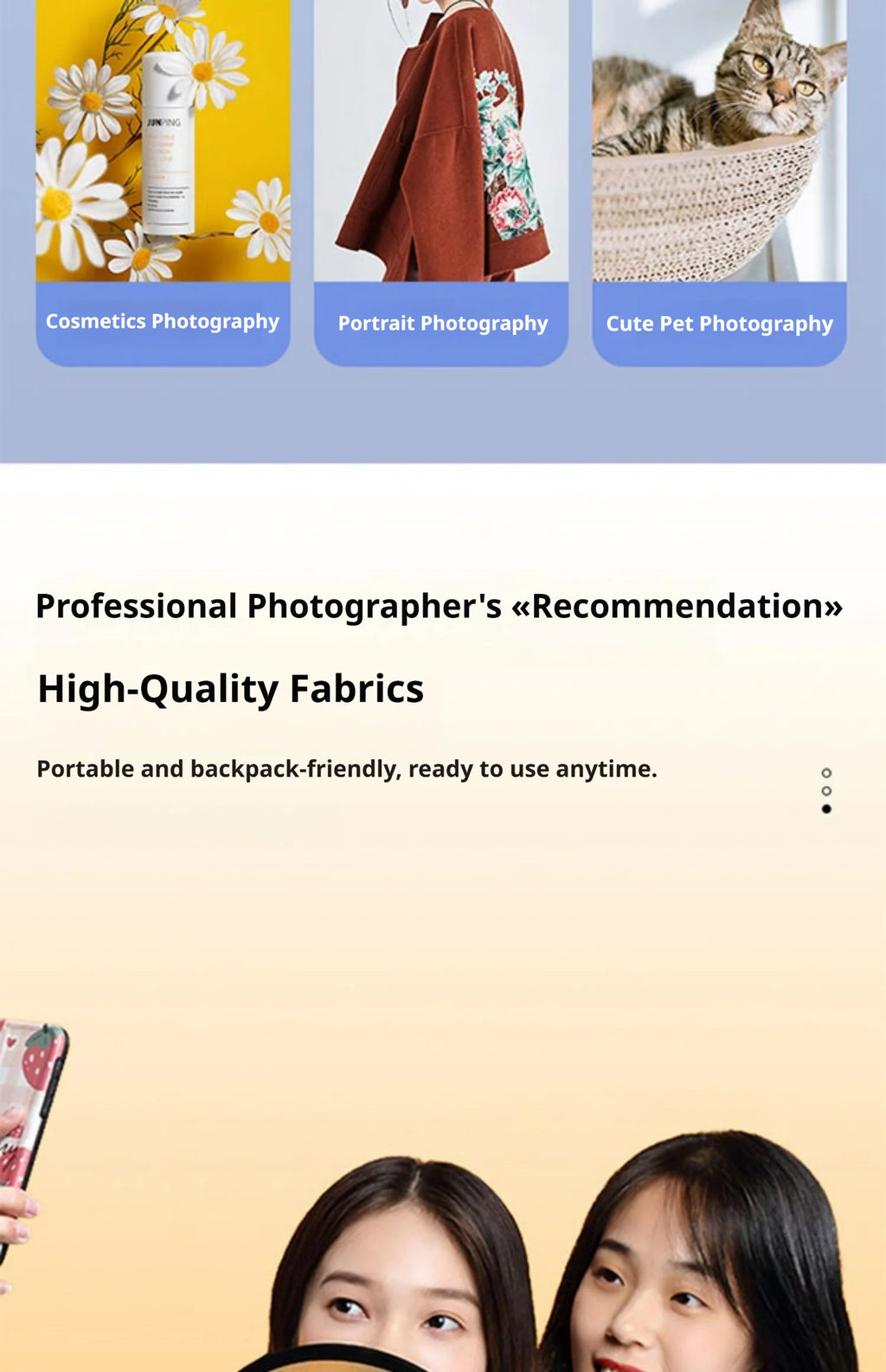 2-in-1 Dual Sided Gold Silver Reflector Portable Foldable Light Panel for Portrait Live Streaming Studio Outdoor Photography
