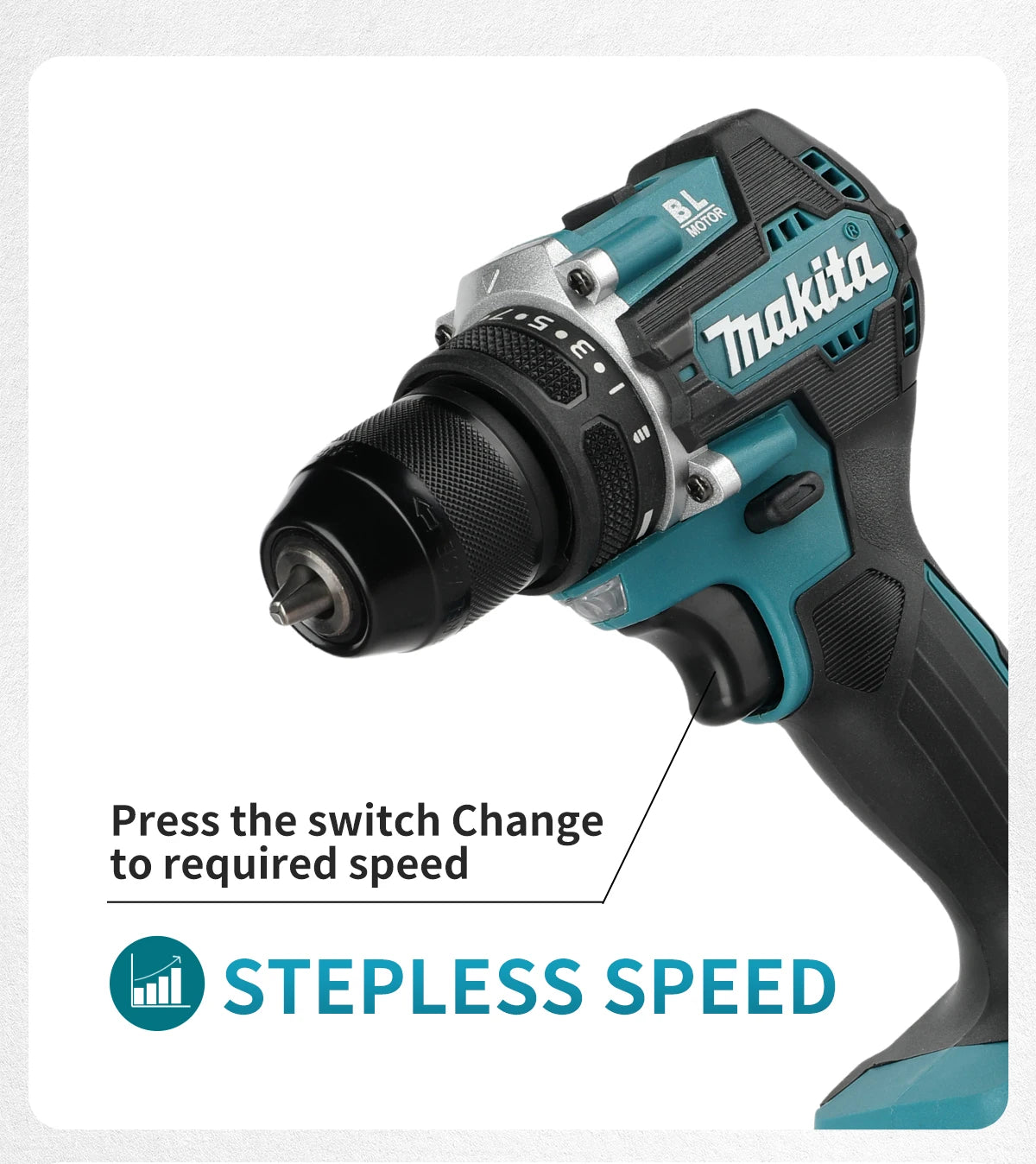 Makita DDF487 18V Brushless Screwdriver Electric Drill Impact Drill of Decoration Team Power Tools for Makita 18V Battery,10mm