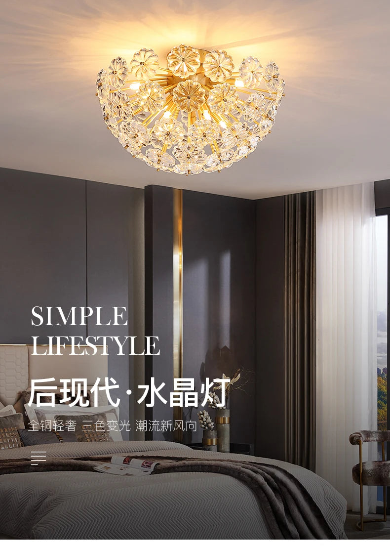 Postmodern Flower ceiling light Luxury scandinavian lamp Bedroom Study Room Living Room Dining Room girls room ceiling lamp