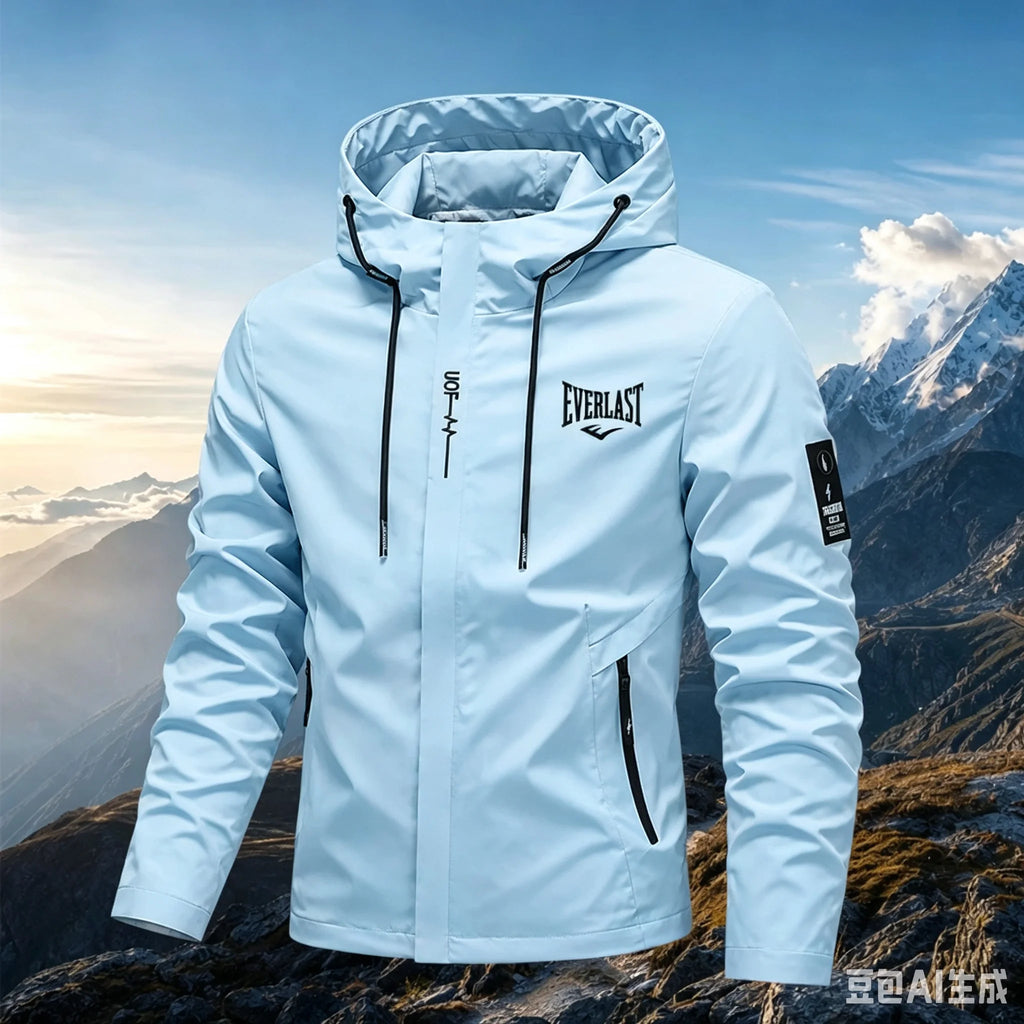 Men's Lightweight Hooded Hiking Jacket 2026 Solid Color Breathable Wear-Resistant Outdoor Casual Daily Wear